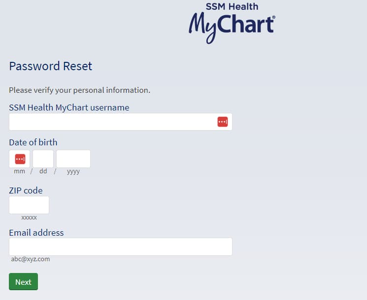 Resetting Your SSM MyChart Password
